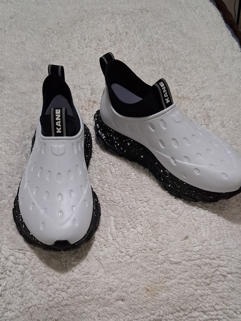 KANE Revive Slip-On Athletic Clog in White and Black